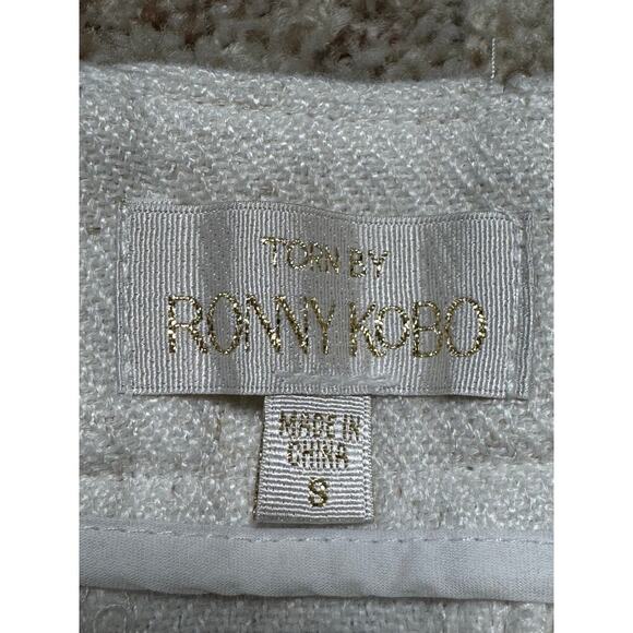 TORN by Ronny Kobo Bernee White Wide Leg Linen Blend Cargo size Women's Small - Picture 4 of 14